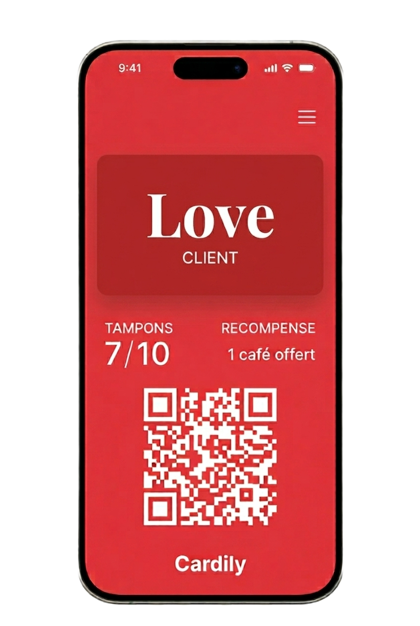 Aperçu carte fidélité Cardily sur iPhone